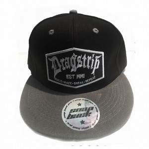 Dragstrip Kustom Black and Grey Build Race Break Repeat Snap Back Silver